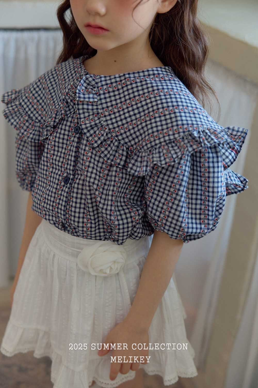 melikey salty check collar bl (80-140cm)