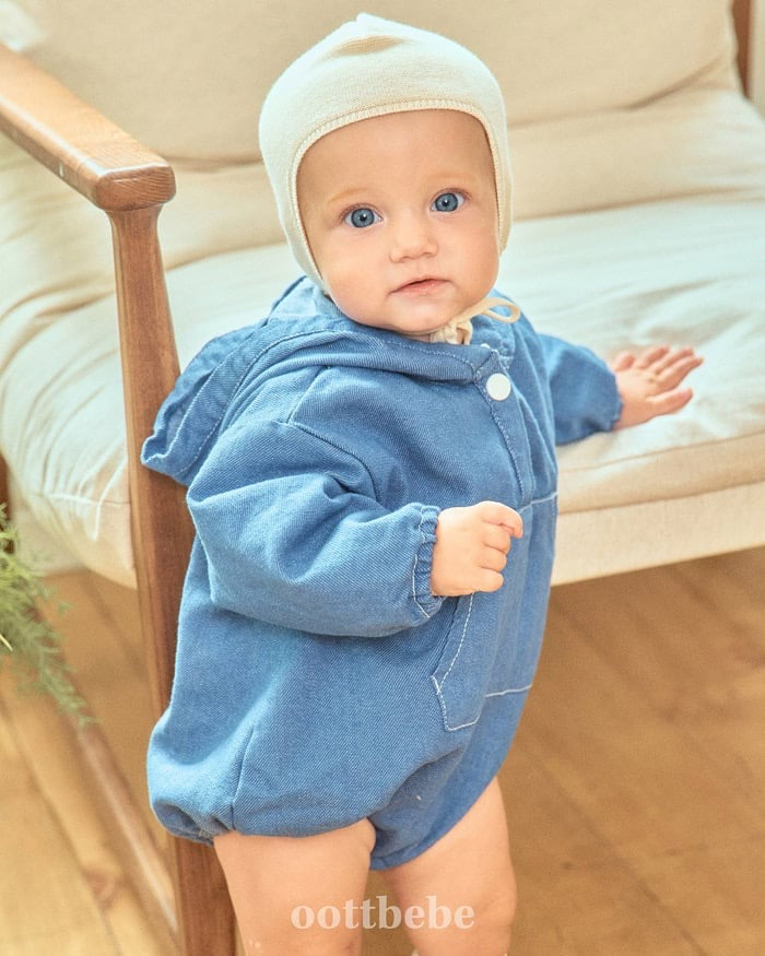 oottbebe stitch hood suit(3-12m)