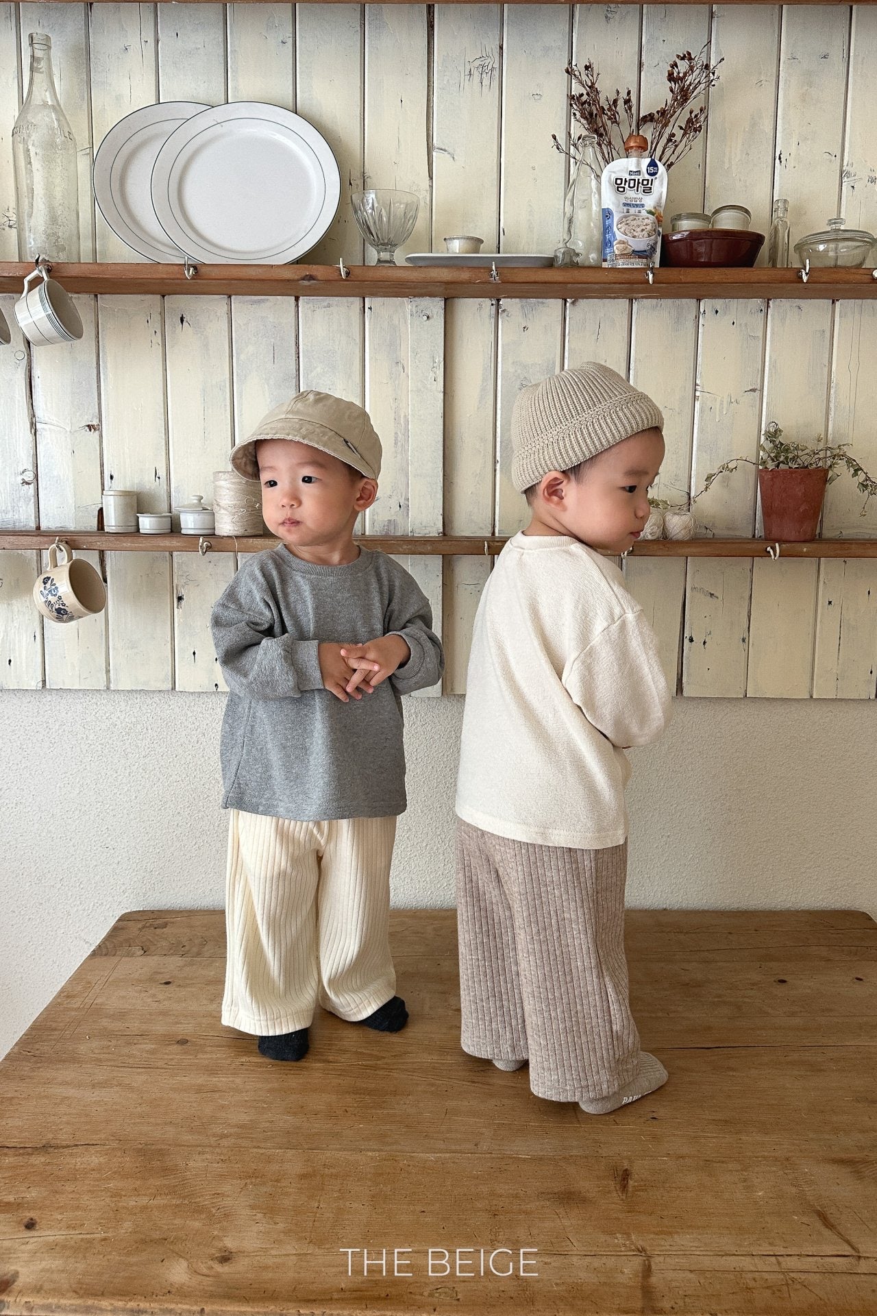the beige bone length pants (80-120cm)