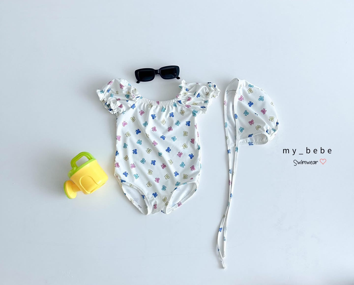Mybebe 泡泡袖防曬泳衣 *含帽 (1-6y)