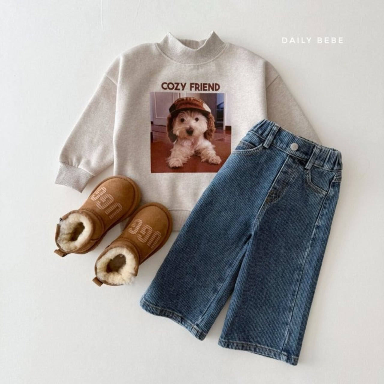 Dailybebe fleece denim pants (75-140cm)