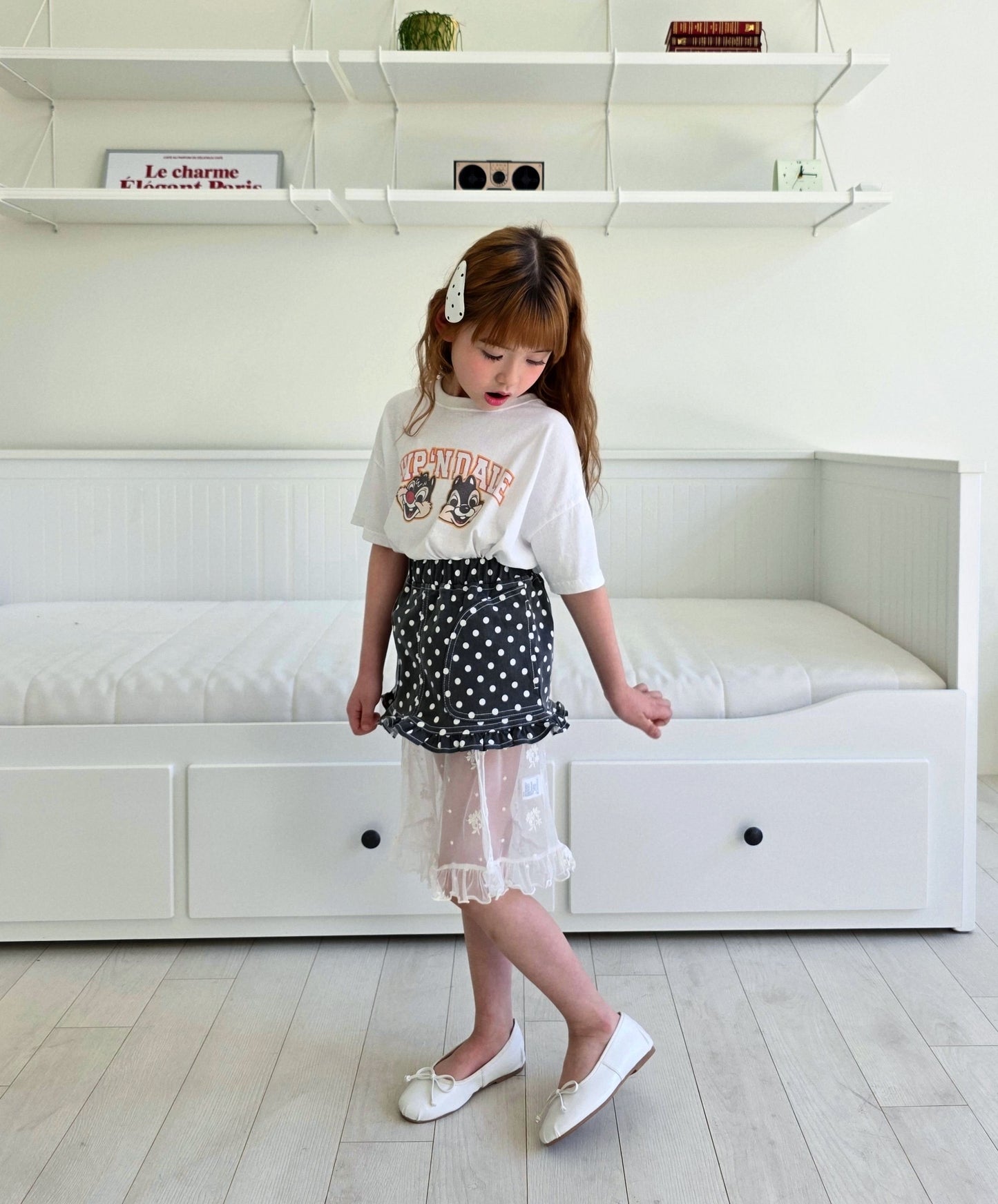ELLYMOLLY blossom see through skirt (90-125cm)