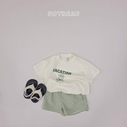 Soybean vacation條紋短褲套裝 (75-118cm)