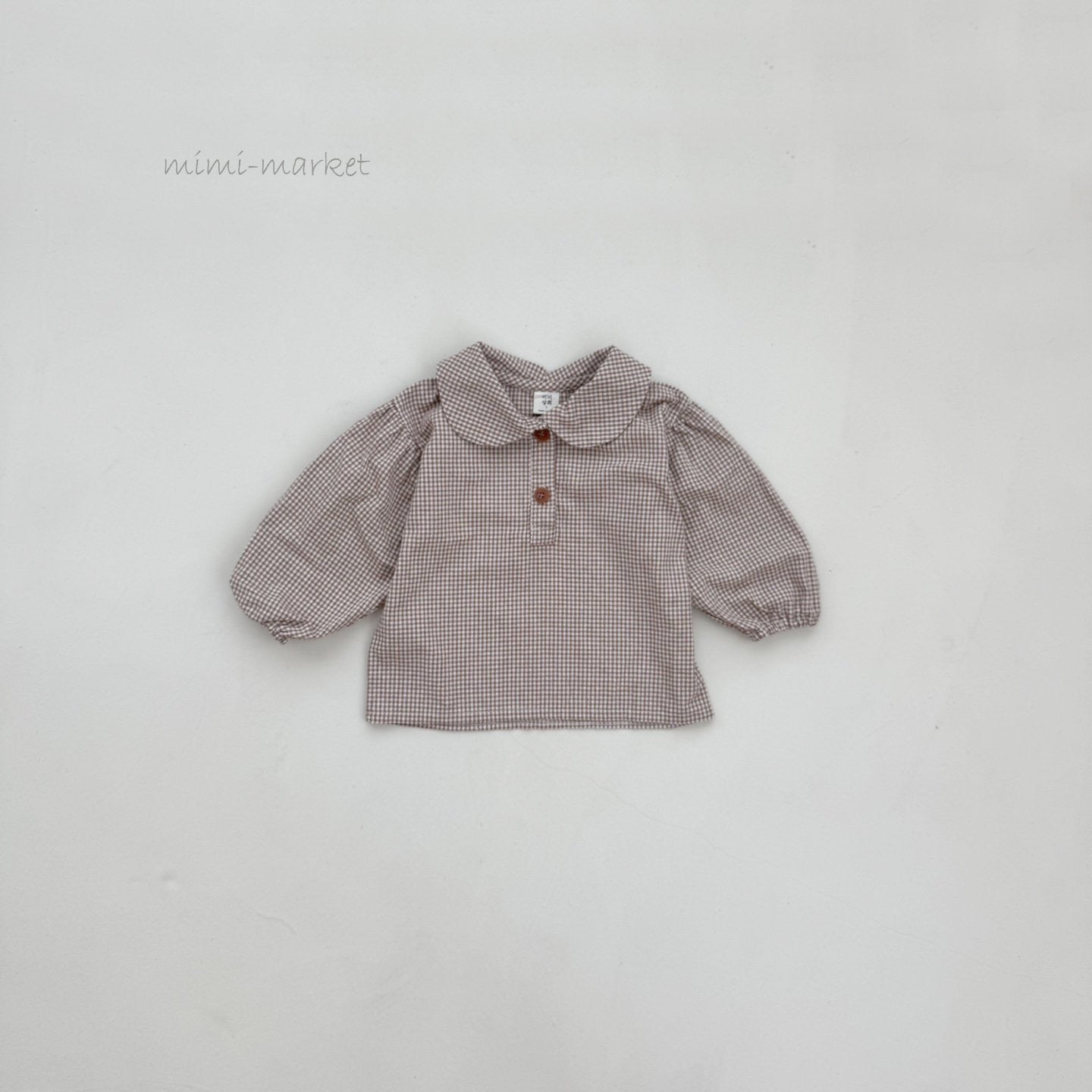 mimi market short check blouse (bebe70-85cm)