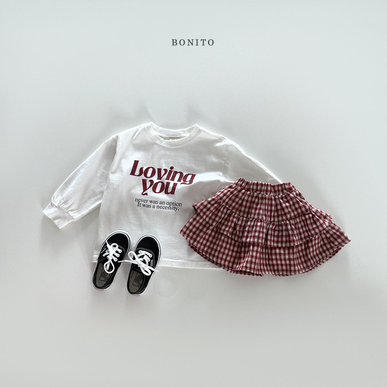 bonito check cancan skirt (~80-140cm)
