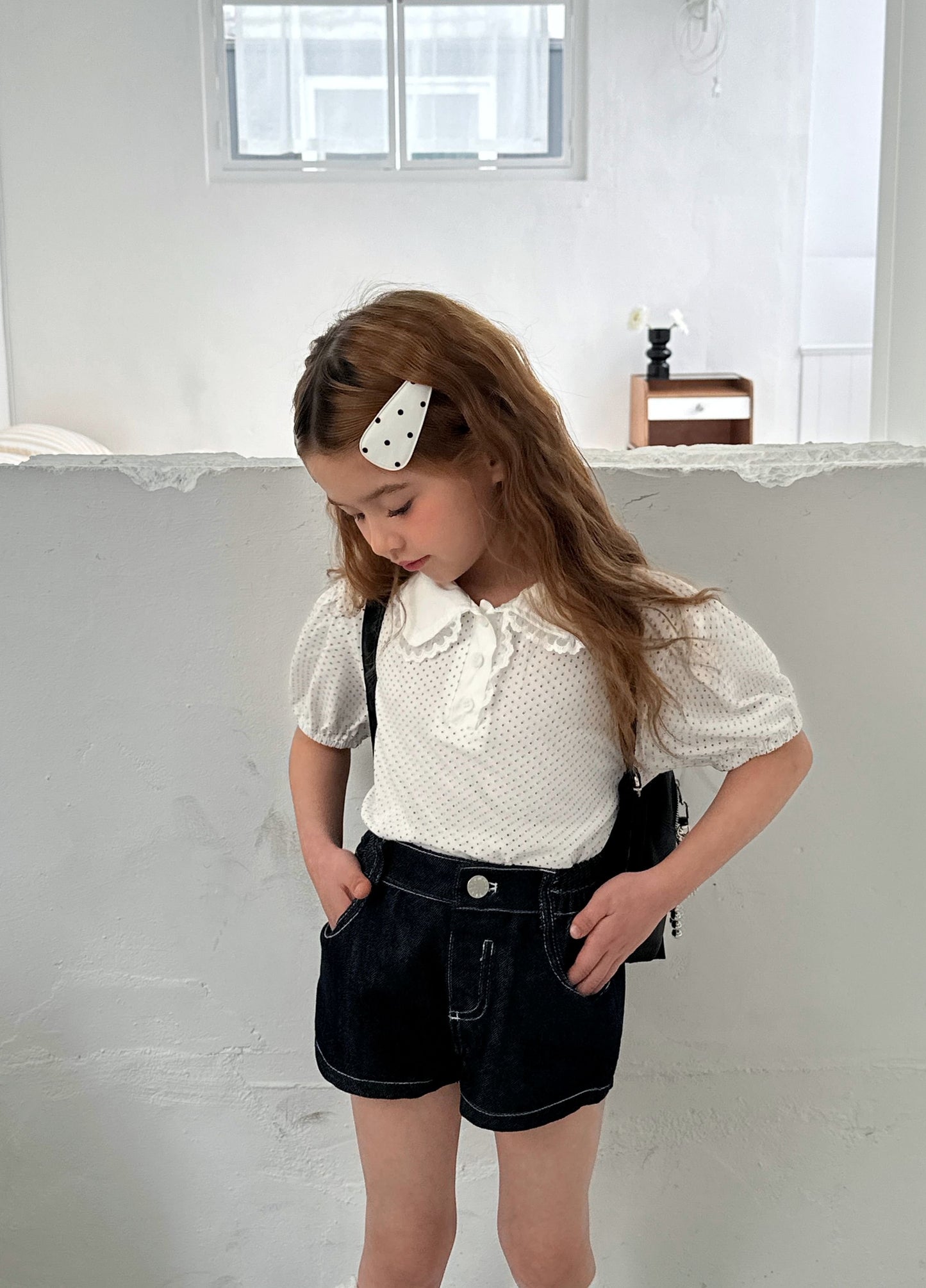 ELLYMOLLY pretty lace collar tee (90-145cm)