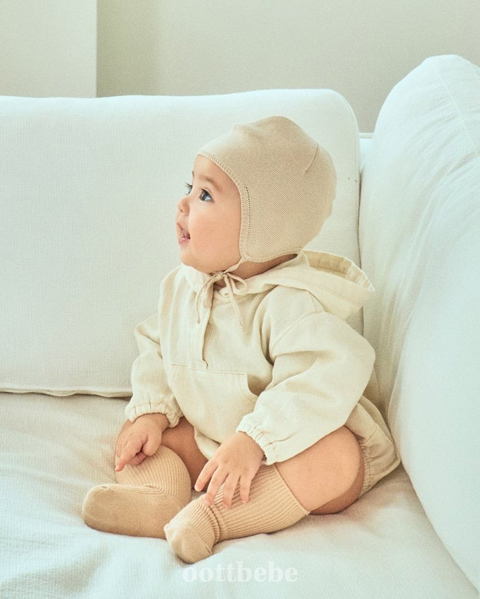 oottbebe stitch hood suit(3-12m)