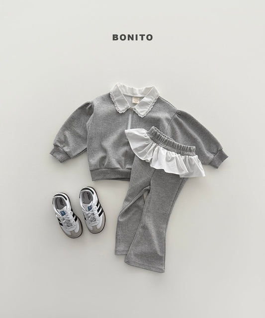 bonito shirred collar zip-up set (~80-140cm)