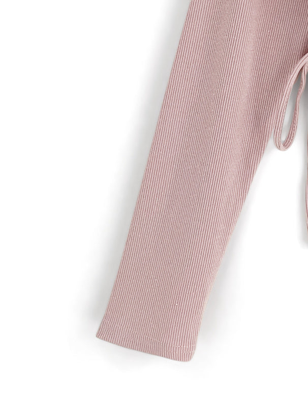 側綁繩純色上衣