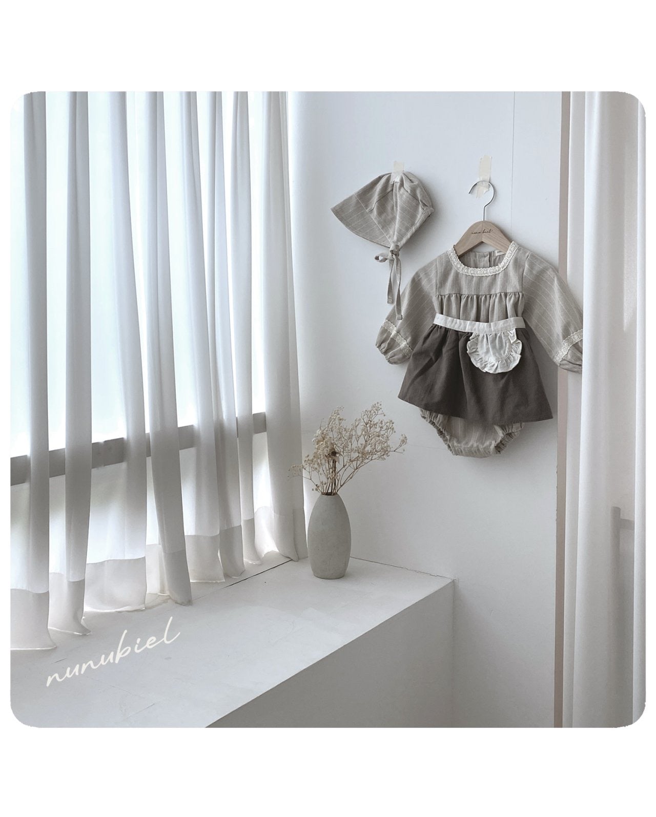 nunubiel lona romper& bonnet (3-18m)