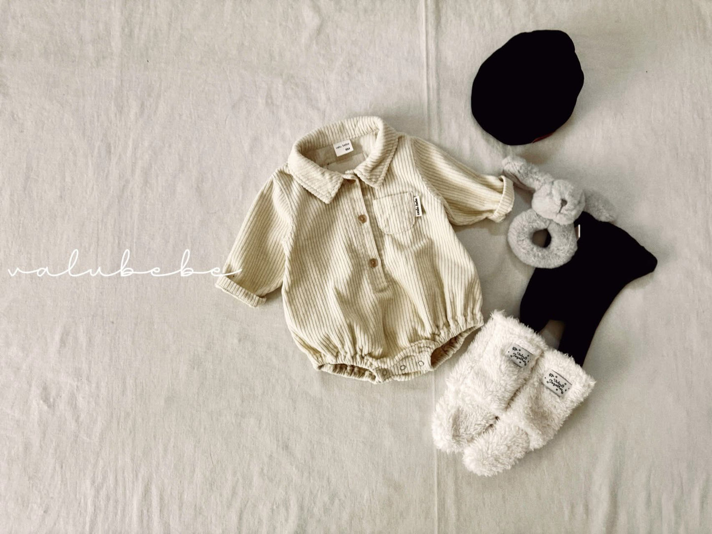 Valubebe 燈芯絨兔兔小標包屁衣 (3-18m)