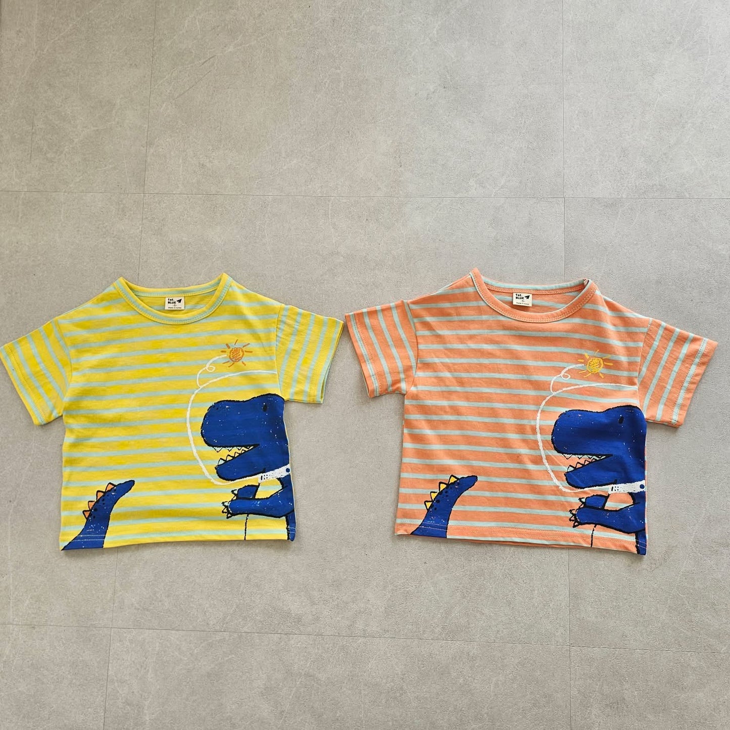 1st 條紋恐龍tee (80-135cm)