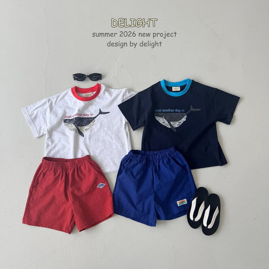Delight 親子款撞色鯨魚Tee (kids & adult )