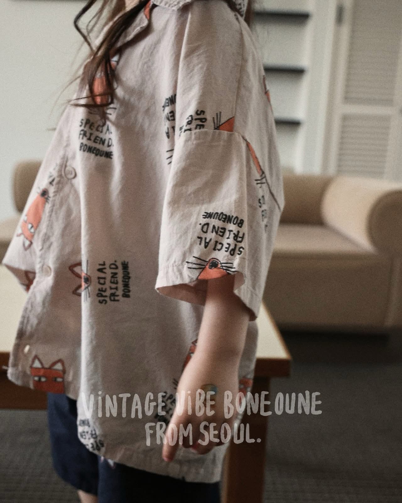 Boneoune 滿版狐狸襯衫 (80-152cm)