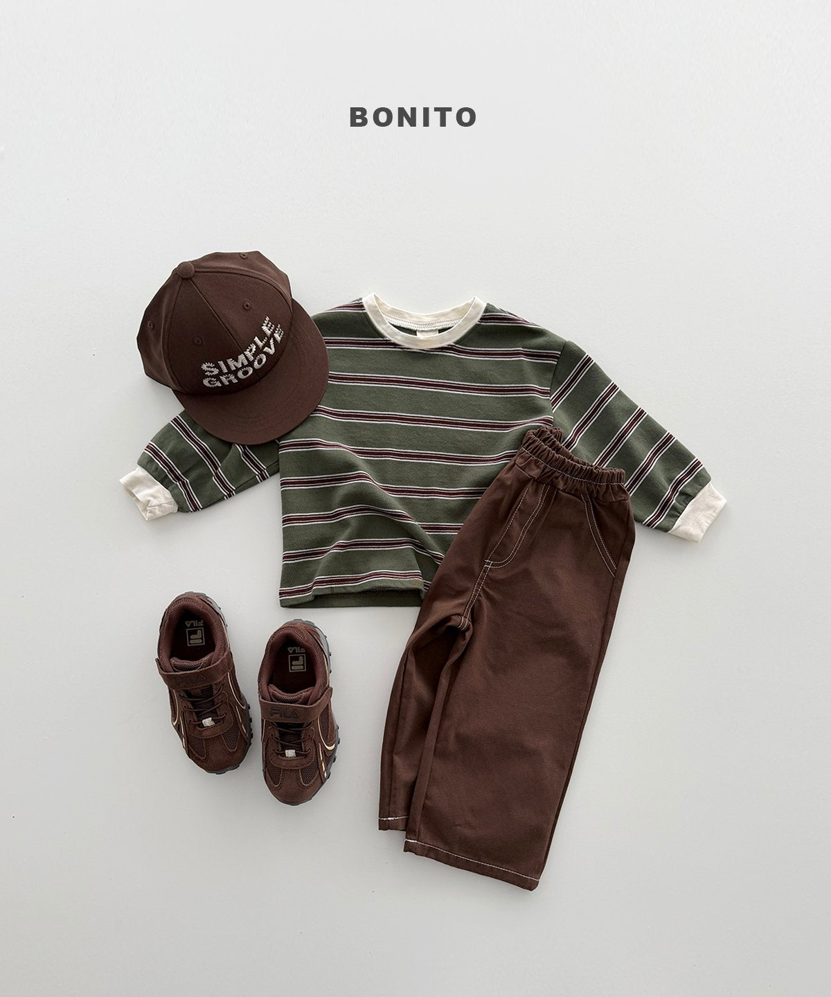 bonito haru stripe rib tee (~80-140cm)