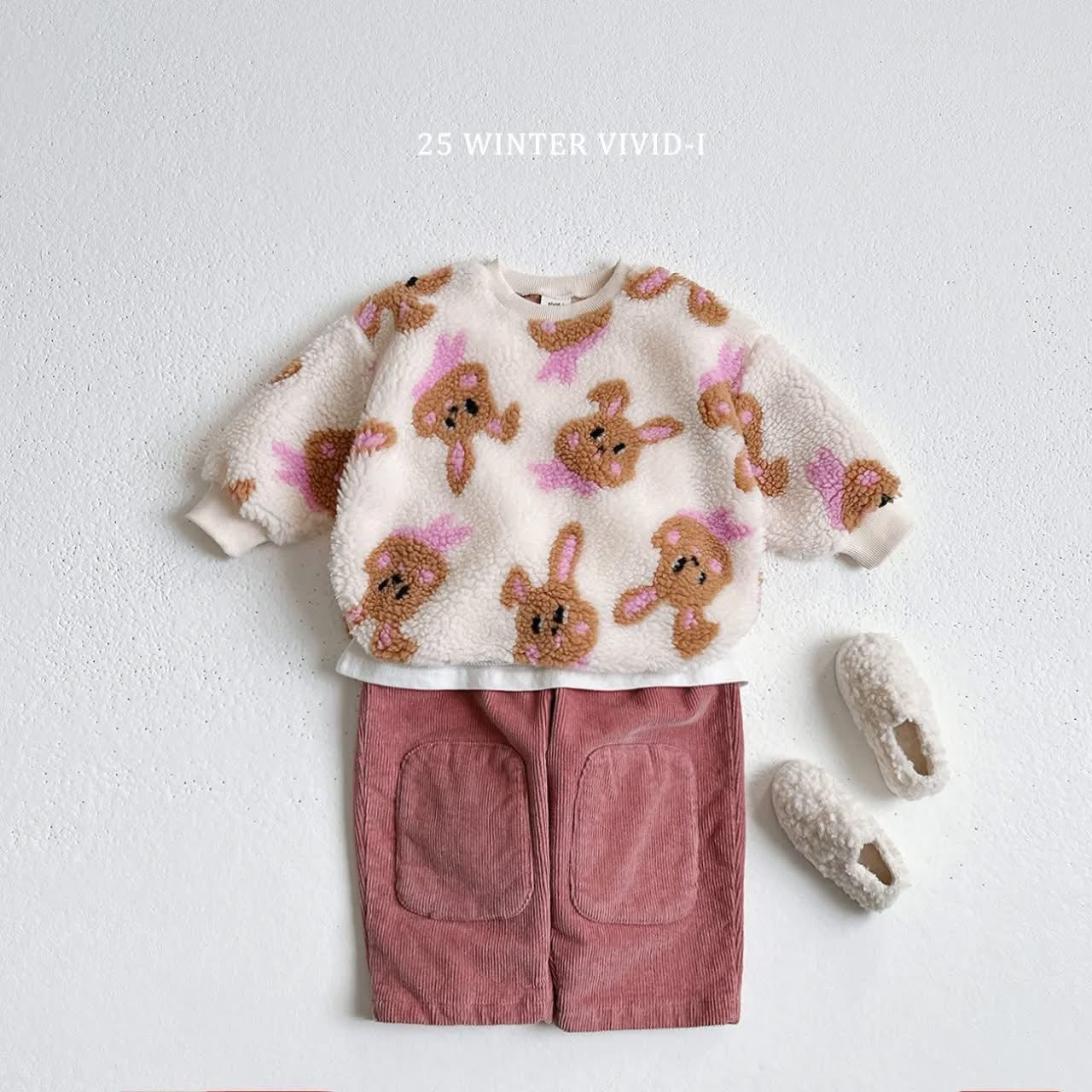 Vivid 燈芯絨補丁直筒長褲 (75-135cm)