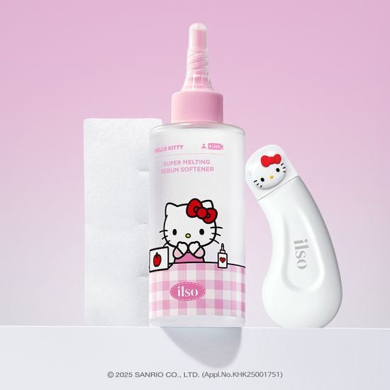 ilso x hello kitty 收毛孔導出液套裝💫 (導出液+黑頭鏟+棉片)