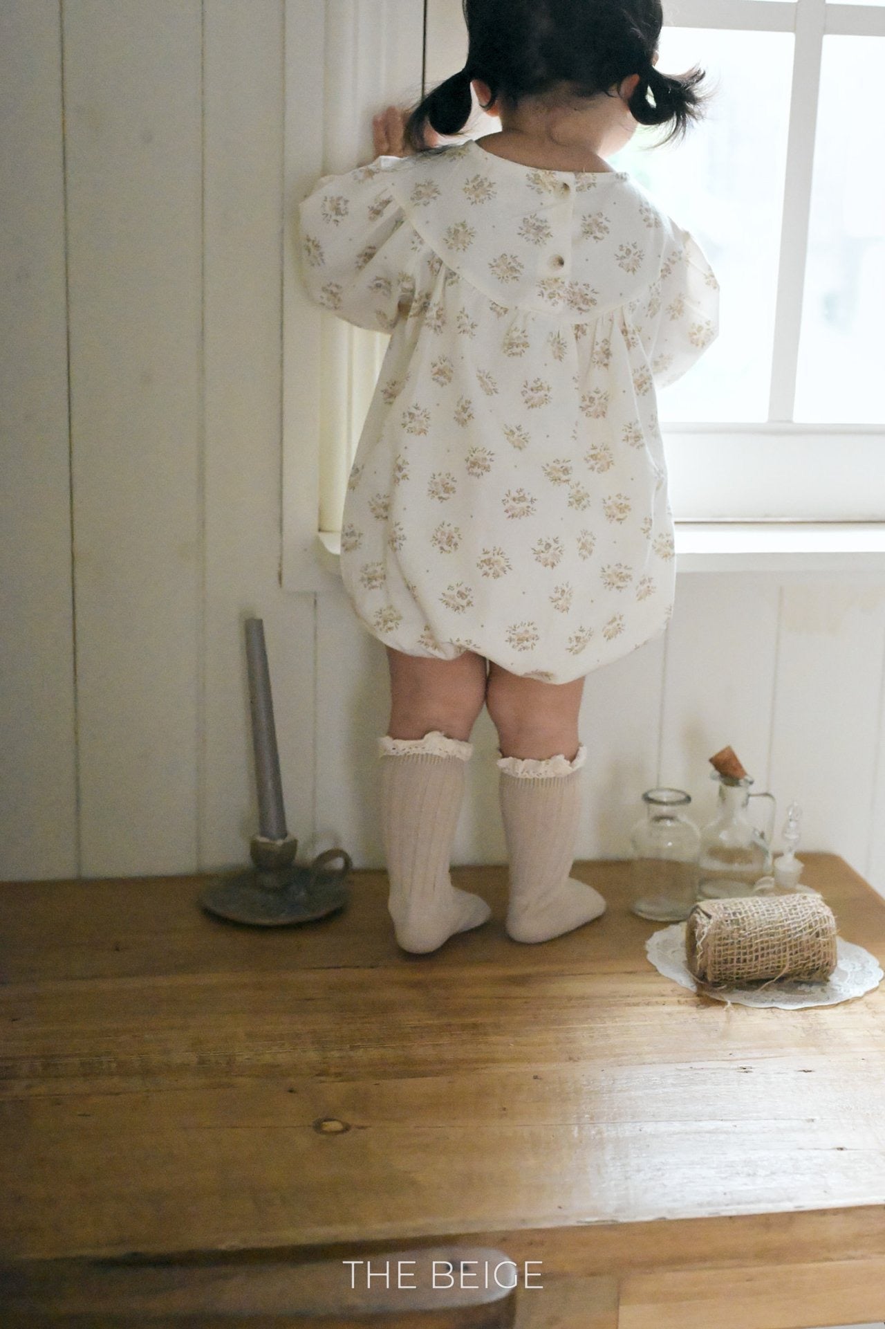 the beige shirring dyed suit (6-18m)