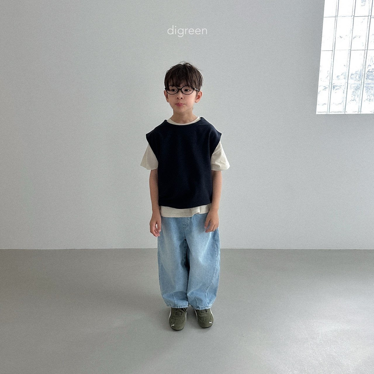 digreen volume denim pants (90-130cm)