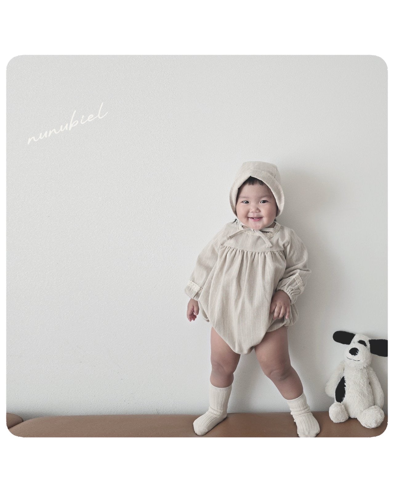 nunubiel lona romper& bonnet (3-18m)
