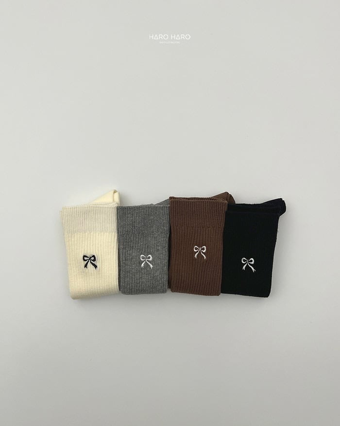 HAROHARO ribbon embroidery socks (3-9y)