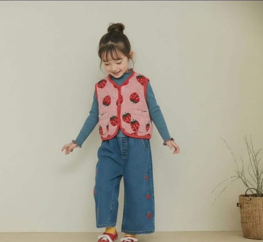 Orangemom 草莓牛仔長褲 (95-140cm)