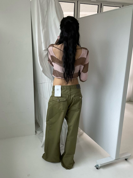 橫間針織小露背綁帶設計top *共5色