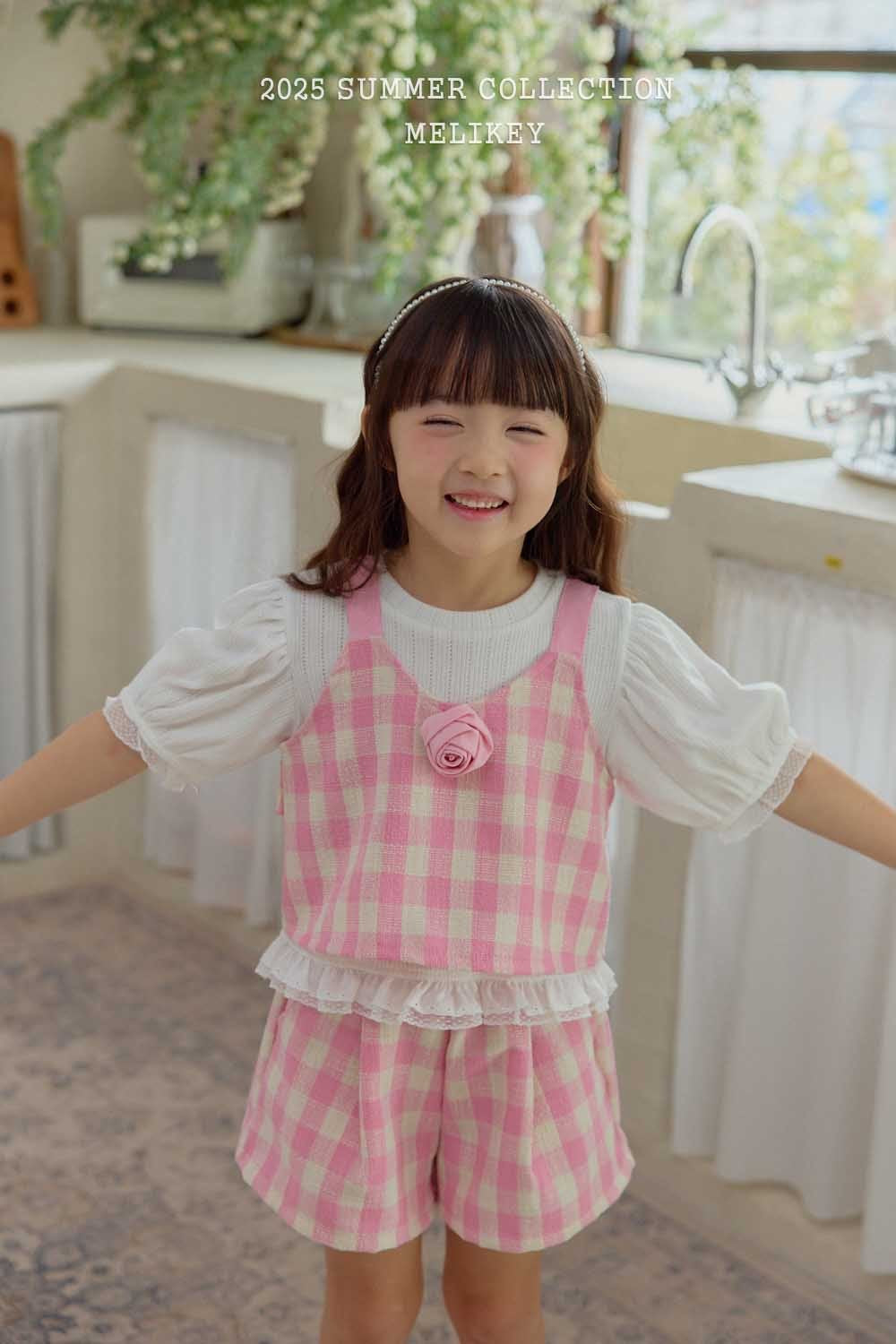 melikey bread and check shorts (80-140cm)