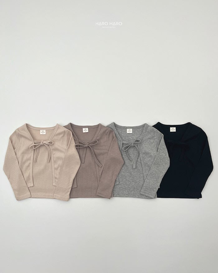 HAROHARO Chocolate Ribbon Cardigan Set (85-140cm)