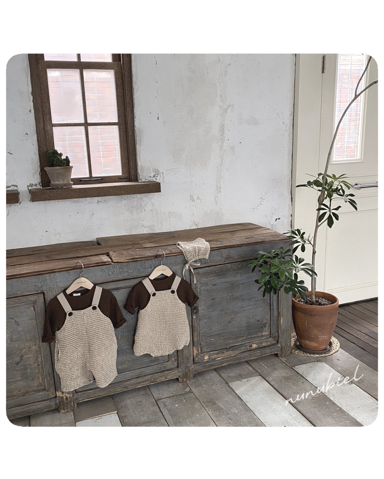 nunubiel blergy romper & bonnet (3-18m)
