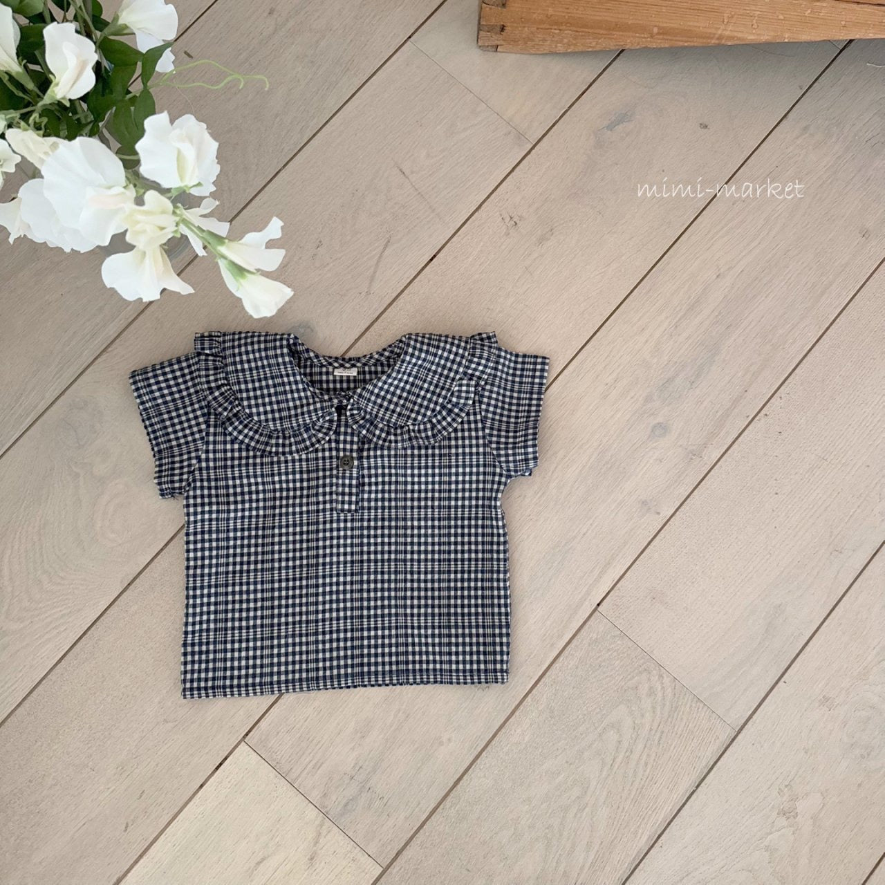mimi market check frill blouse (70-85cm)