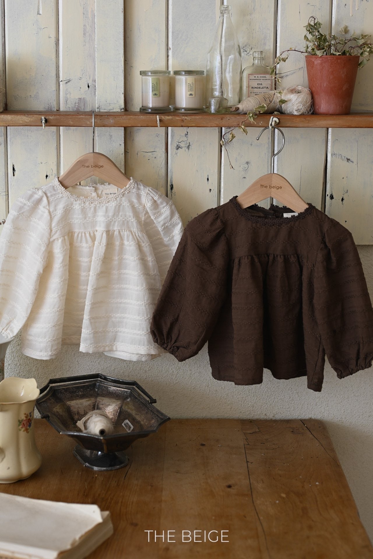 the beige jacquard blouse (80-120cm)
