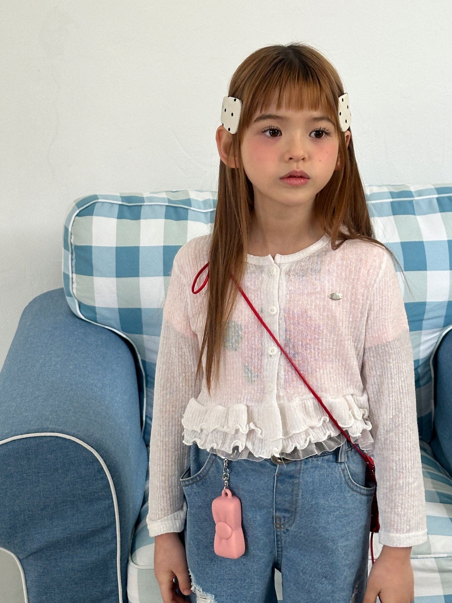 ELLYMOLLY maple frill cardigan (90-145cm)