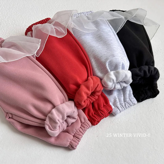 Vivid 透紗拼素色縮口褲 (75-135cm)