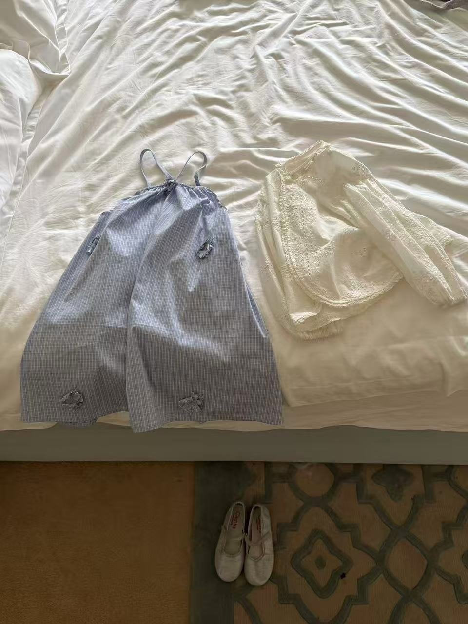 aiai sky flower blue strap dress (95-140cm)