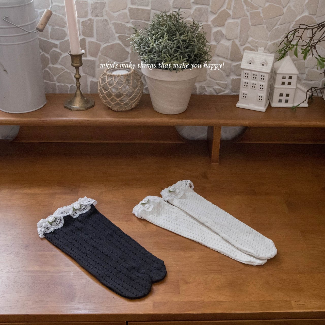 mkids rose lace socks