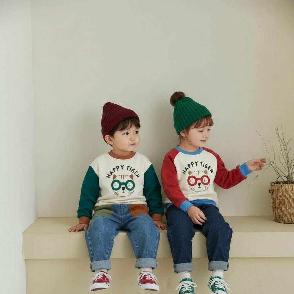 Orangemom happy tiger 撞色上衣 (95-140cm)