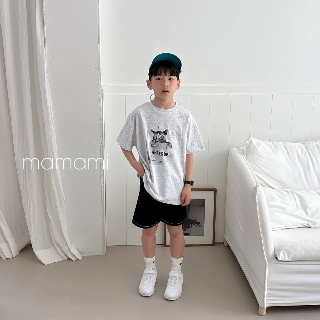 Mamami 親子款 - 問號貓咪tee (kids & adult )