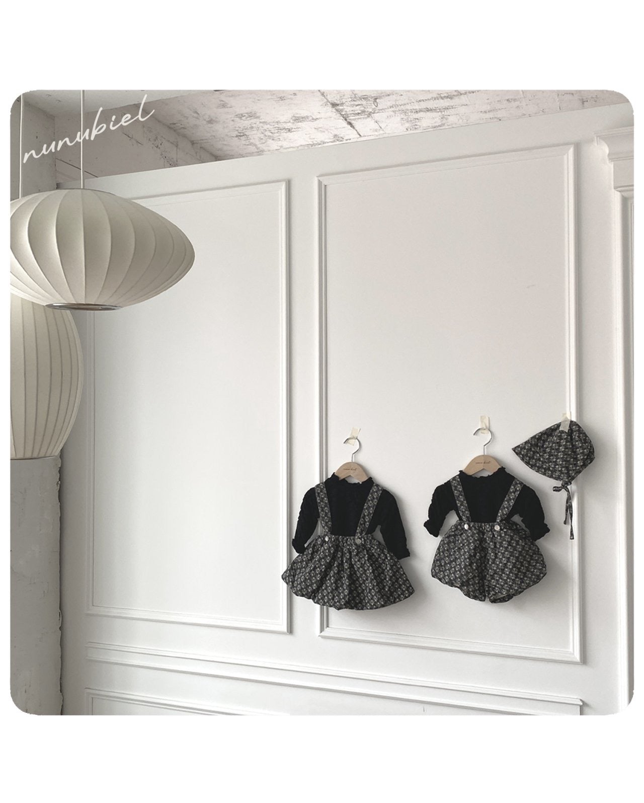 nunubiel rose romper & bonnet (3-18m)