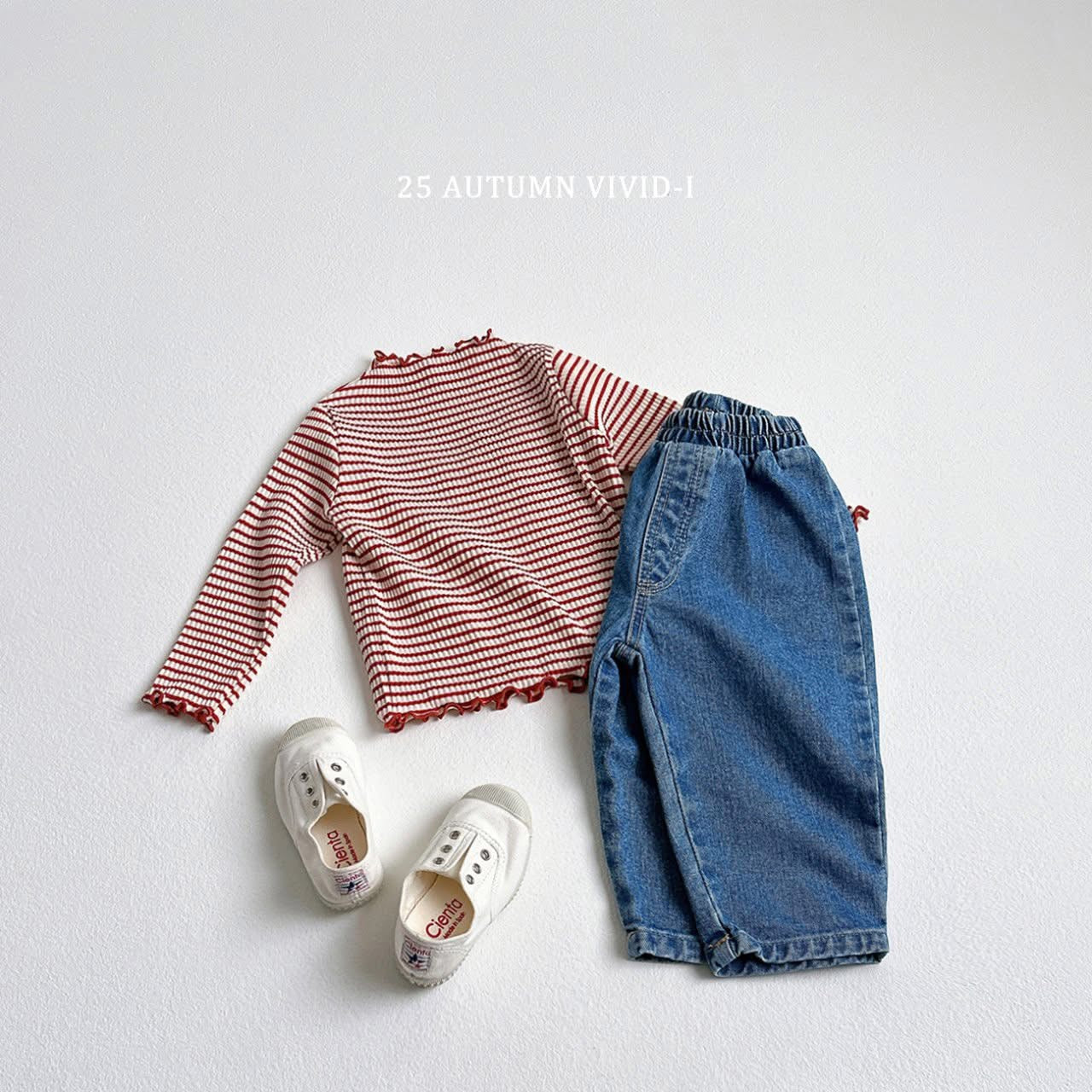 Vividi 木耳領條紋上衣 (75-135cm)
