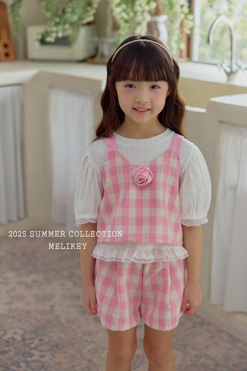 melikey bread and check shorts (80-140cm)