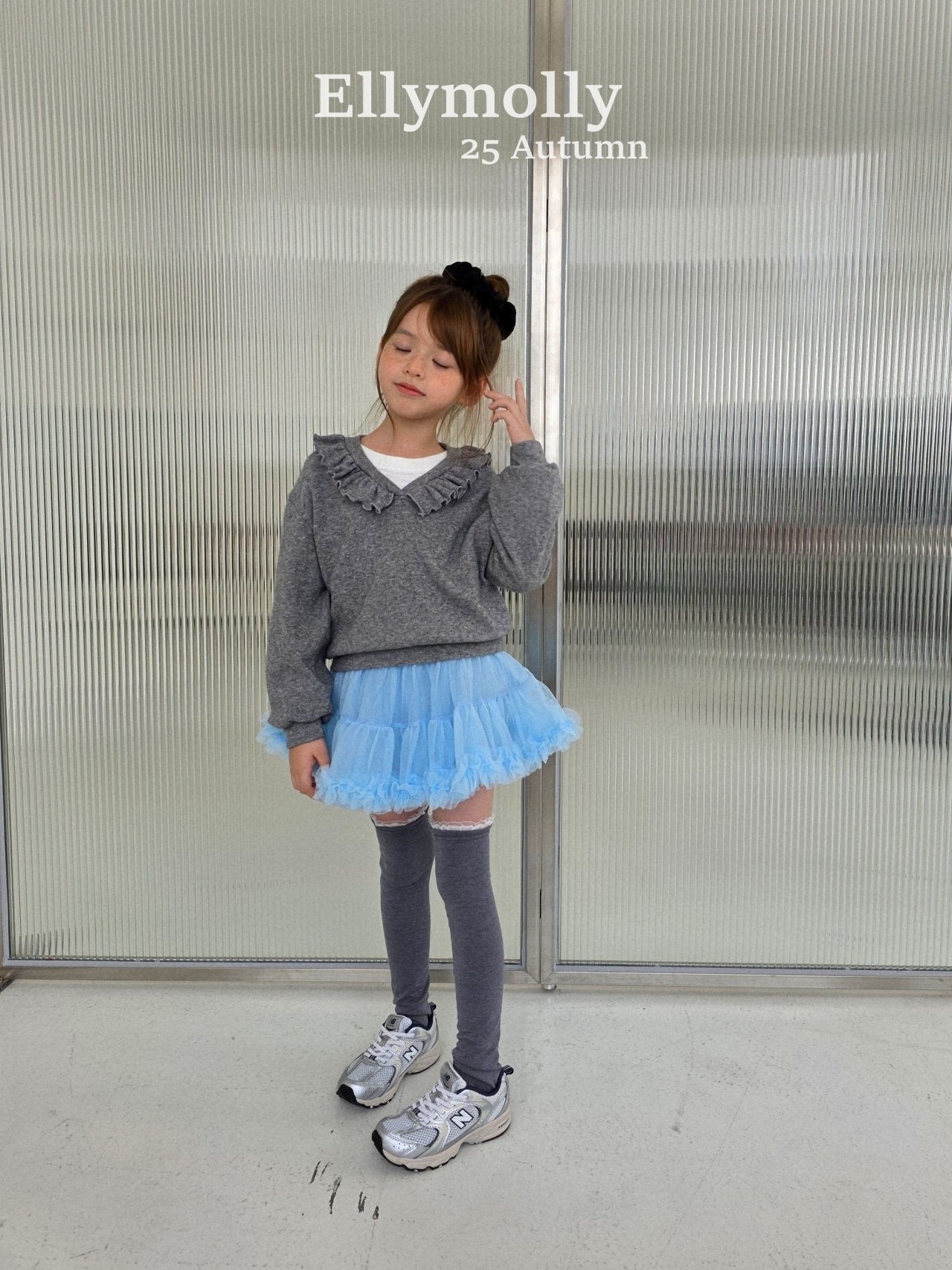 ELLYMOLLY natty frill v-neck (90-145)