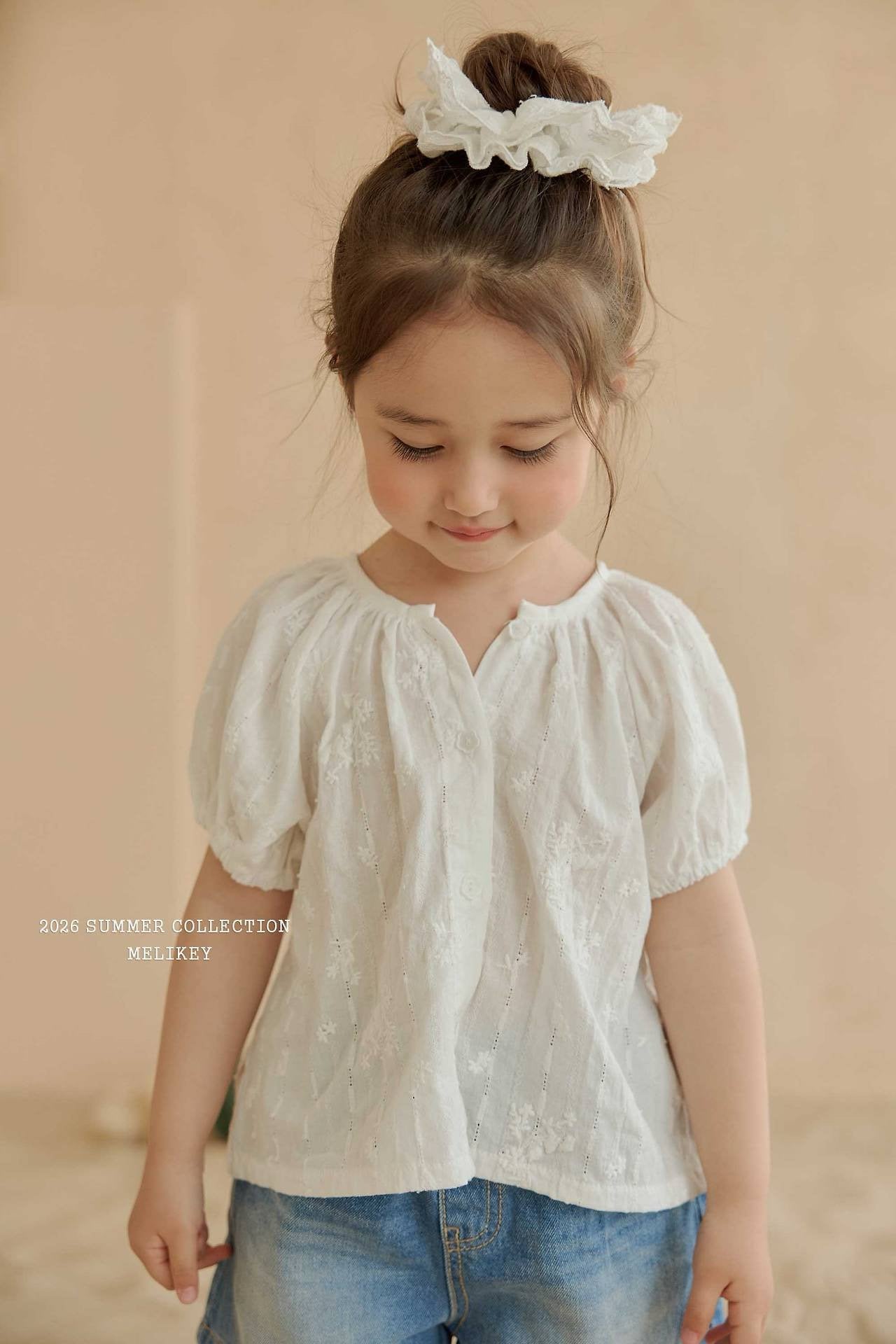 melikey mindul shirring blouse (~80-140cm)