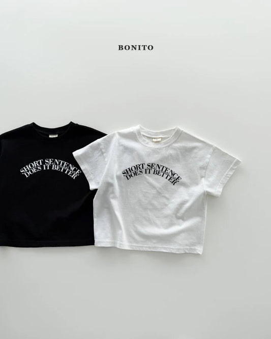 Bonito sentence short sleeve T-shirt (~80-140cm)