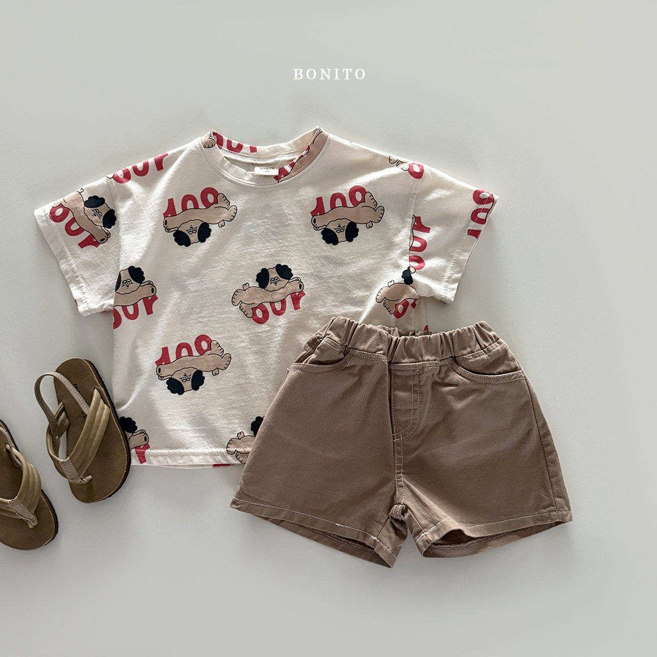 bonito dog pattern tee (70-140cm)
