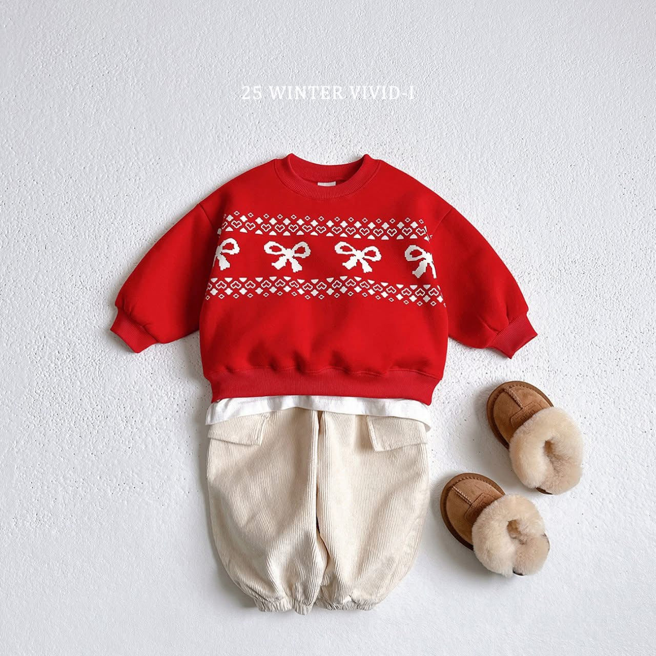 Vivid 紅白蝴蝶結上衣 (75-135cm)