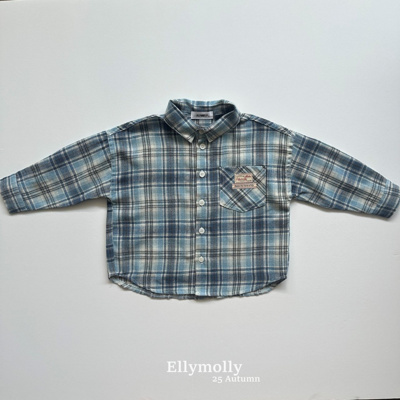 ELLYMOLLY choco check shirt (90-160cm)