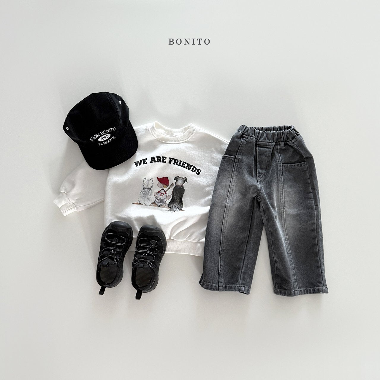 bonito incision brush denim pants (~80-140cm)
