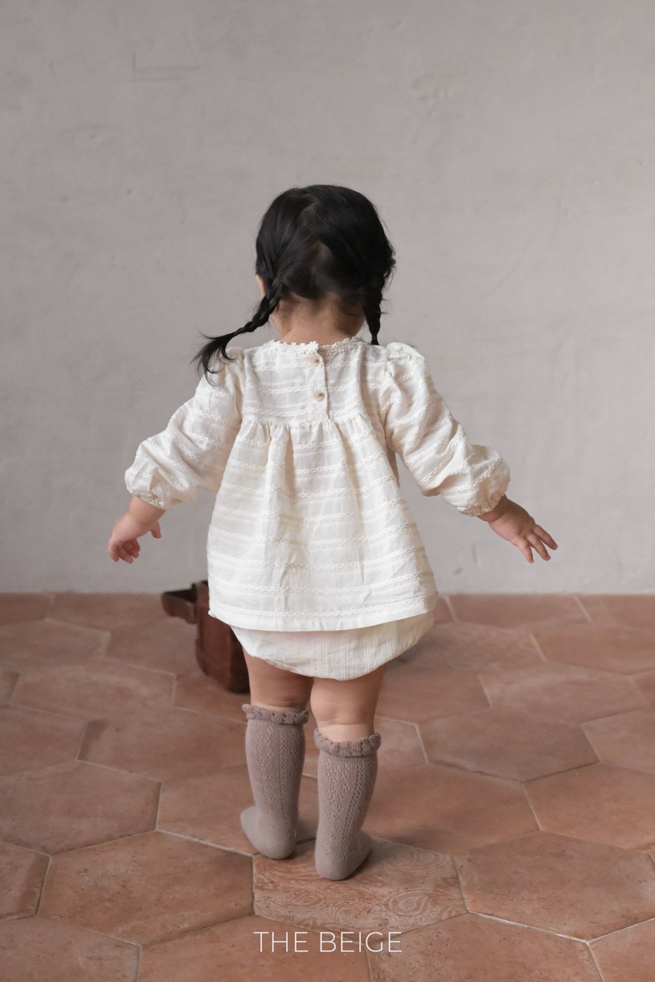 the beige jacquard blouse (80-120cm)