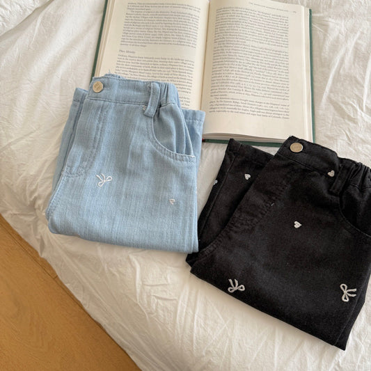 ninibello ribbon sugar denim pants (80-130cm)